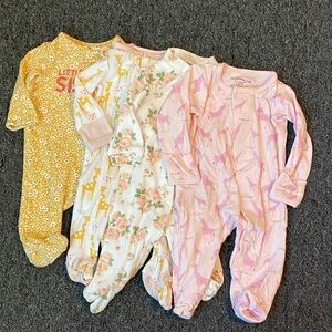 Carter's Yellow, White, and Pink Kids Footies Set